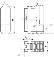 Jaws used in manufactured cartridges of type 7103 - ... with an outer diameter of 250-1250 mm